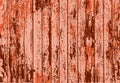 Vector texture of realistic orange rusted old painted wooden fence