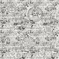 Seamless pattern, manuscript with occult symbols Royalty Free Stock Photo