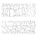 Vector texture set. Crack ground overlay. Abstract grungy one color backgrounds. Royalty Free Stock Photo