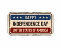 Vector 4th july USA Independence Day poster in white background Royalty Free Stock Photo