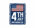 Vector 4th july USA Independence Day vintage rusty metal Post Royalty Free Stock Photo