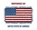 Vector 4th july USA Independence Day vintage rusty metal Poster Royalty Free Stock Photo