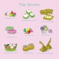 Vector Thai desserts Royalty Free Stock Photo