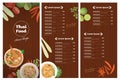 Vector of Thai foods restaurant menu template Royalty Free Stock Photo