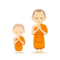 Vector Thai monks and Thai novice collections