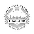 Vector Thailand City Badge, Linear Style