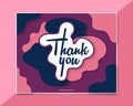 Vector Thank You Card Design with 'Thank You' Lettering and Wavy Background