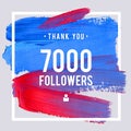 Vector thanks design template for network friends and followers. Thank you 7 K followers card. Image for Social Networks. Web user