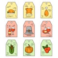 Vector thanksgiving labels. elements for design and web.