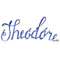 Theodore name lettering tinsels