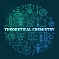 Vector Theoretical Chemistry colored round line illustration Royalty Free Stock Photo