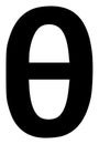 Vector Theta Greek Lowercase Symbol Flat Icon Symbol