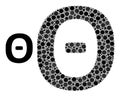 Vector Theta Greek Symbol Collage of Dots