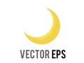 Vector thin gradient golden yellow crescent moon icon Royalty Free Stock Photo