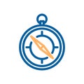 Vector thin line compass icon. Traveling and localization object vector Royalty Free Stock Photo