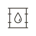 Vector thin line icon outline linear stroke illustration of a barrel drum container of oil