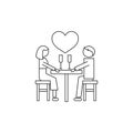 Romantic dating line icon