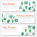 Three ecology horizontal banners Royalty Free Stock Photo