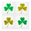 Vector three-leaf shamrock clover icon design Royalty Free Stock Photo
