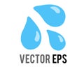 Vector three light blue droplets icon, as sweat beads, splashing down to right Royalty Free Stock Photo