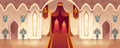 Vector throne room in medieval palace, castle hall Royalty Free Stock Photo