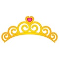 Vector Tiara with Heart Emblem. Royalty Free Stock Photo