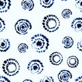 Vector tie dye shibori print. Seamless hand drawn pattern. Royalty Free Stock Photo