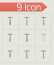 Vector tie icon set Royalty Free Stock Photo