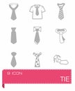 Vector tie icon set Royalty Free Stock Photo