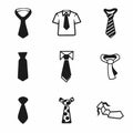 Vector tie icon set Royalty Free Stock Photo