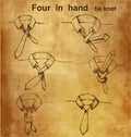 Vector tie and knot vintage instruction