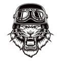 Vector Tiger in a biker helmet