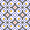 Vector Tile Seamless Pattern with Geometric Ornaments. National Traditional Ceramic design. Texture for Wallpaper