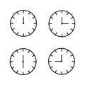 Vector Time and Clock icons in thin line style Royalty Free Stock Photo