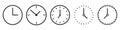 Vector Time and Clock icons in thin line style Royalty Free Stock Photo