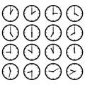 Vector time icon. Clock that show every hour. VECTOR illustration on white set. For business / sport / timer / web. Abstract symb