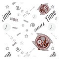 Vector time pattern, seamless background Royalty Free Stock Photo