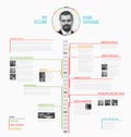 Vector timeline minimalist cv / resume template Royalty Free Stock Photo