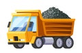 Vector Tip Truck For Road Construction, Efficiently Transports And Unloads Bulk Materials Like Gravel Or Asphalt Royalty Free Stock Photo