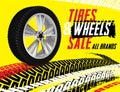 Vector tire sale out banner template