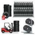 Vector Tire Shop Icons Royalty Free Stock Photo