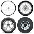 Vector Tires for Bicycle Motorcycle Car and Truck