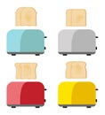 Vector toasted bread slices and toasters