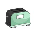 Vector toaster in isometry with an outline. Isolated illustration