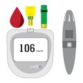 vector tool for checking blood sugar strips and syringes for blood checks