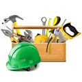 Vector Toolbox with Construction Helmet
