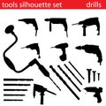 Vector tools silhouette set Royalty Free Stock Photo