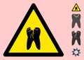 Vector Tooth Caries Warning Triangle Sign Icon