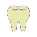 Vector tooth icon. Dentistry illustration cartoon style on white isolated background