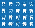 Vector tooth icons, symbols and design elements